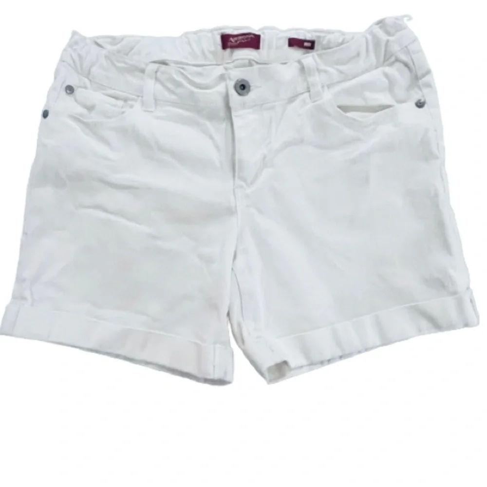 Arizona Jeans- Kids White Denim Cuffed Plus Size Shorts